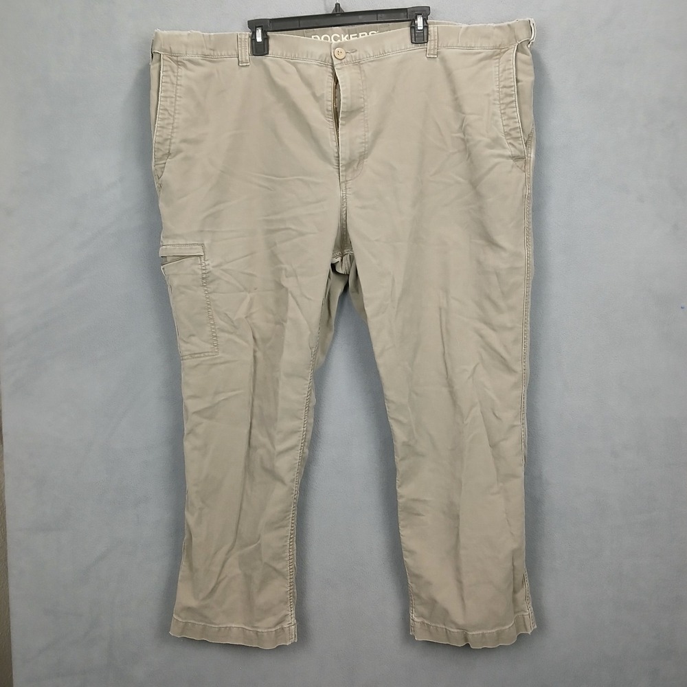 Dockers D3 Cargo Pants Mens 50x30 Tan Cotton Pockets Classic Fit Straight Leg